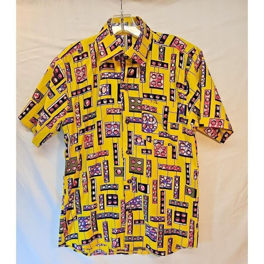 Unbranded Men's Yellow and Purple Shirt